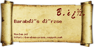 Barabás Örzse névjegykártya